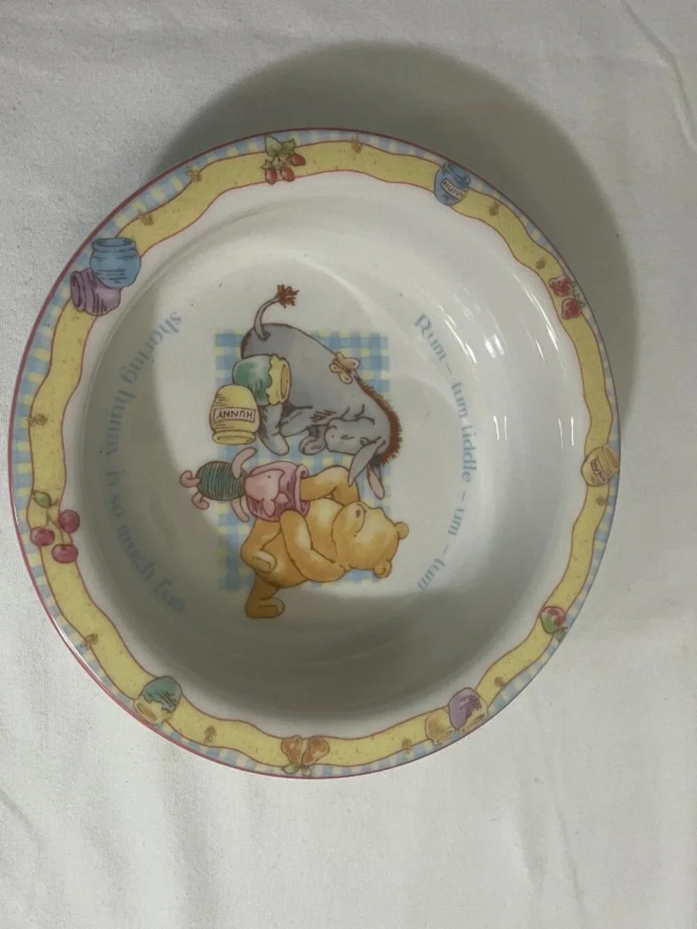 Disney Winnie the Pooh Child's Cereal Bowl Eeyore Piglet Ceramic 6.5